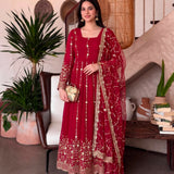 Gorgeous Silk Embroidered Anarkali Gown