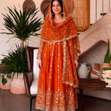 Gorgeous Silk Embroidered Anarkali Gown