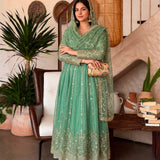Gorgeous Silk Embroidered Anarkali Gown