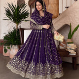 Gorgeous Silk Embroidered Anarkali Gown
