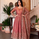 Gorgeous Silk Embroidered Anarkali Gown