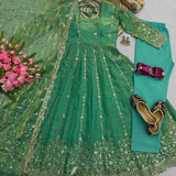 Gorgeous Silk Embroidered Anarkali Gown