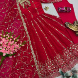 Gorgeous Silk Embroidered Anarkali Gown