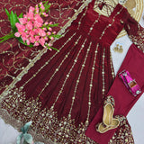Gorgeous Silk Embroidered Anarkali Gown