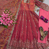 Gorgeous Silk Embroidered Anarkali Gown