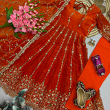 Gorgeous Silk Embroidered Anarkali Gown