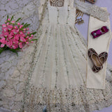 Gorgeous Silk Embroidered Anarkali Gown