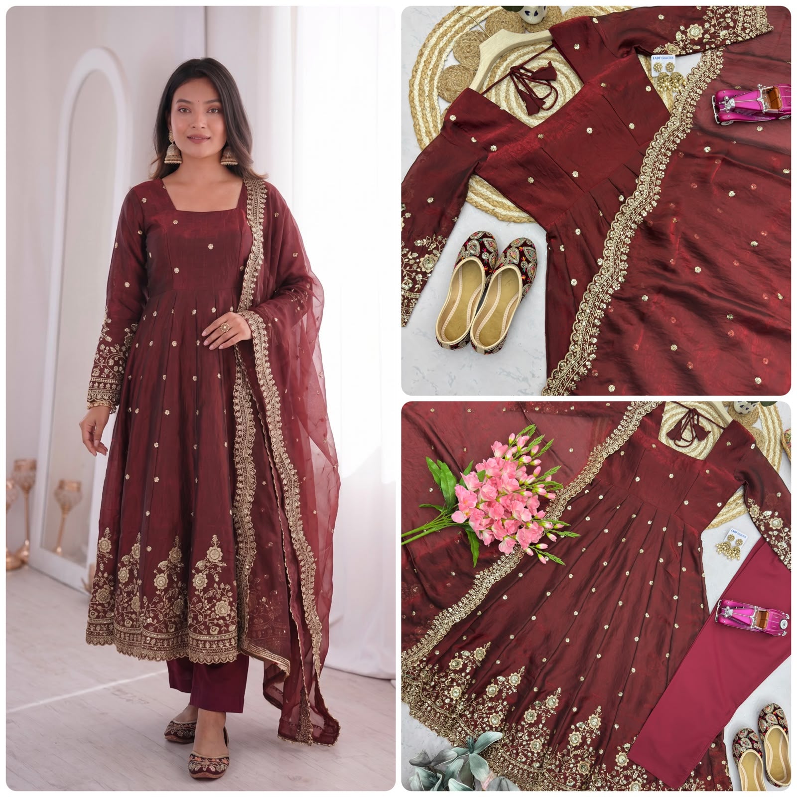 Stunning Two Tone Silk Gown
