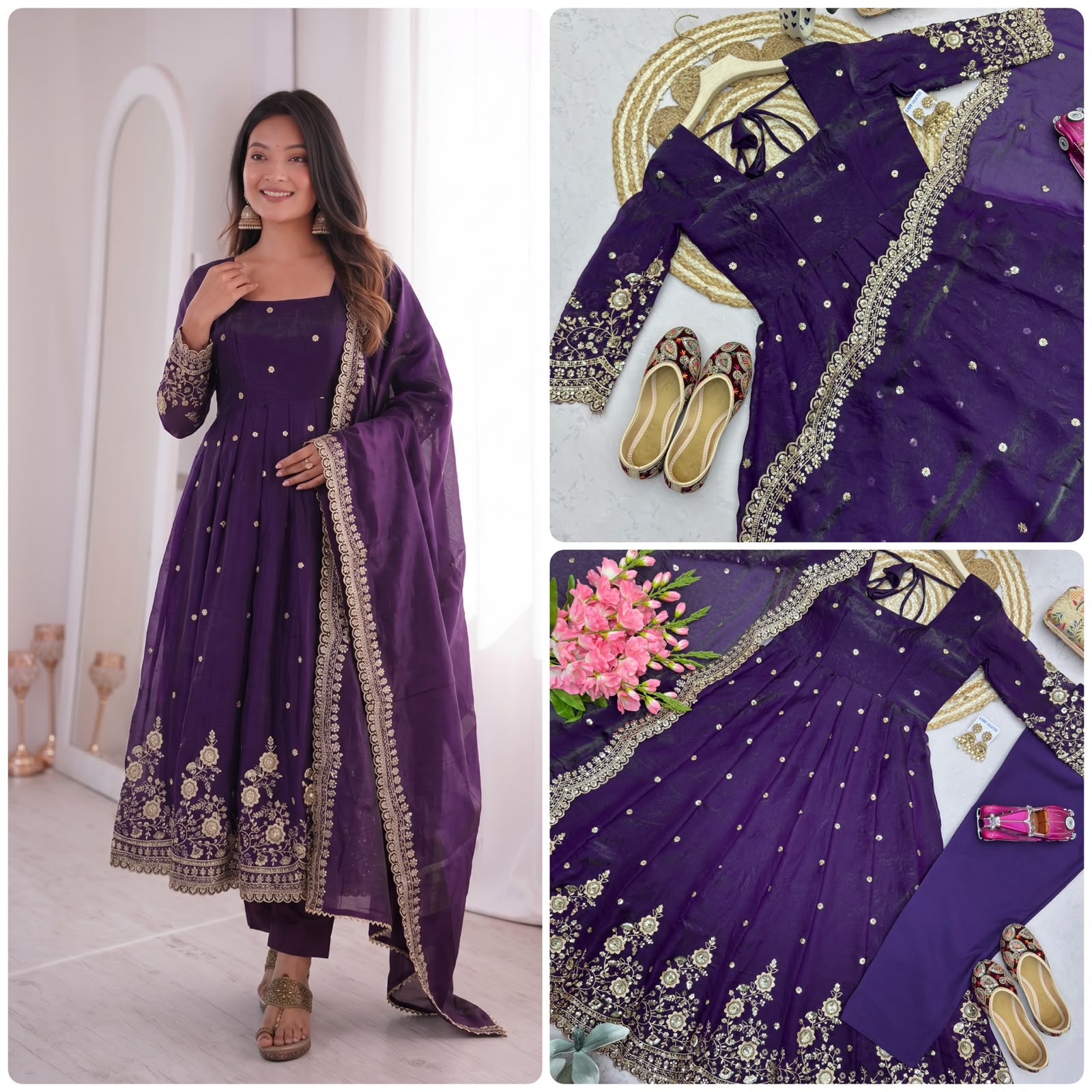 Stunning Two Tone Silk Gown