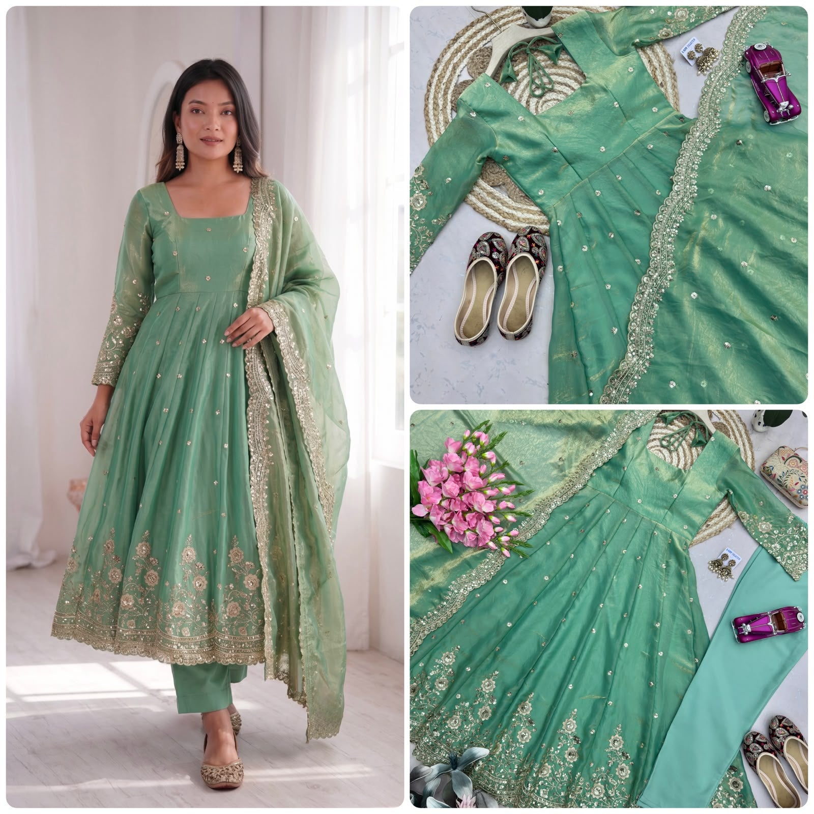 Stunning Two Tone Silk Gown