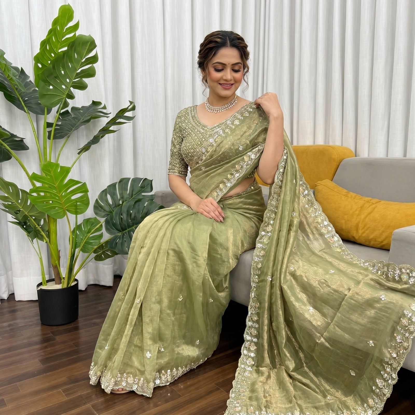 Gaytri Silk Beads Work Saree