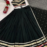 Black Fancy Cotton Lehenga Choli