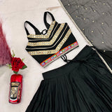 Black Fancy Cotton Lehenga Choli