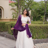 Traditional Viscose Jacquard Lehenga