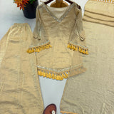 Stunning Mirror Work Top Plazzo