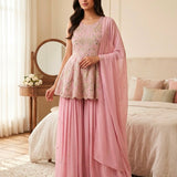 Baby Pink Ethnic Top Lehenga