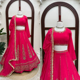 Festive Chinon Embroidered Lehenga
