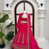 Festive Chinon Embroidered Lehenga