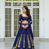 Festive Chinon Embroidered Lehenga