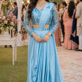 Stunning Satin Ready To Wear Saree