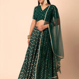 Chevron Designer Embroidered Lehenga