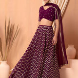 Chevron Designer Embroidered Lehenga
