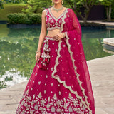 Wardrobe Tissue Mirror Work Bridal Lehenga
