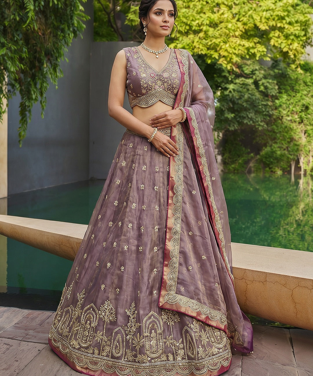 Luxury Tissue Silk Wedding Lehenga