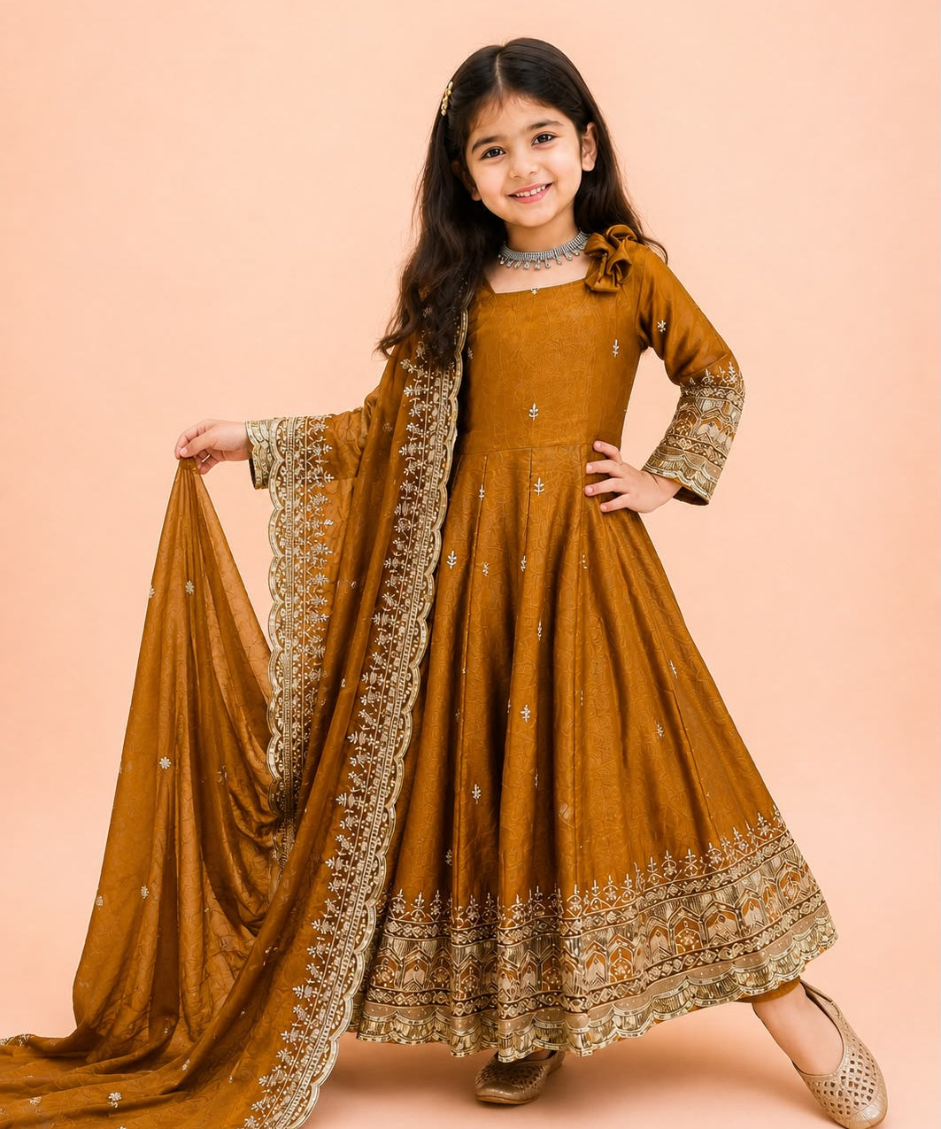 Premium Kids Fandy Silk Gown