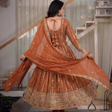 Designer Georgette Embroidered Gown