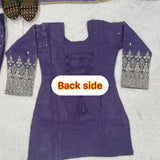 Purple Crunchy Silk Top Plazzo