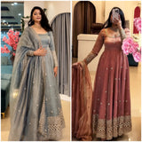 Stunning Crunchy Silk Anarkali Gown