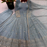 Stunning Crunchy Silk Anarkali Gown