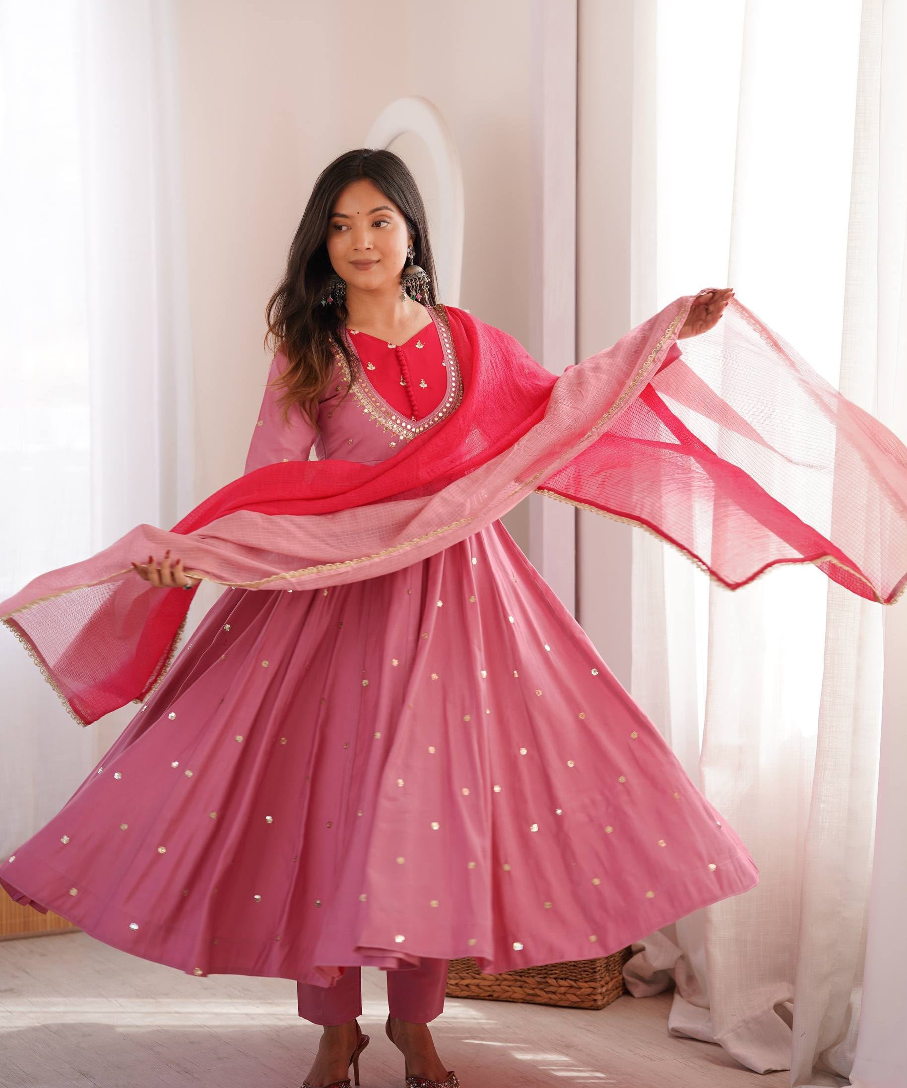 Elegant Embroidered Sequence Gown