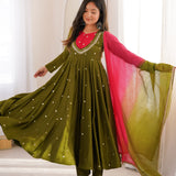 Elegant Embroidered Sequence Gown