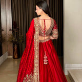 Shiny Chinon Embroidered Lehenga