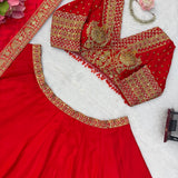 Shiny Chinon Embroidered Lehenga