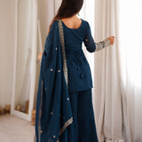 Blue Fresh Look Silk Suit