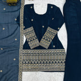 Blue Fresh Look Silk Suit
