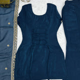 Blue Fresh Look Silk Suit