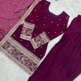 Designer Fendy Silk Embroidered Suit