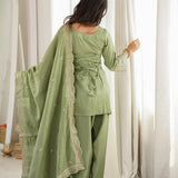 Glass Roman Silk Embroidered Suit