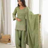 Glass Roman Silk Embroidered Suit