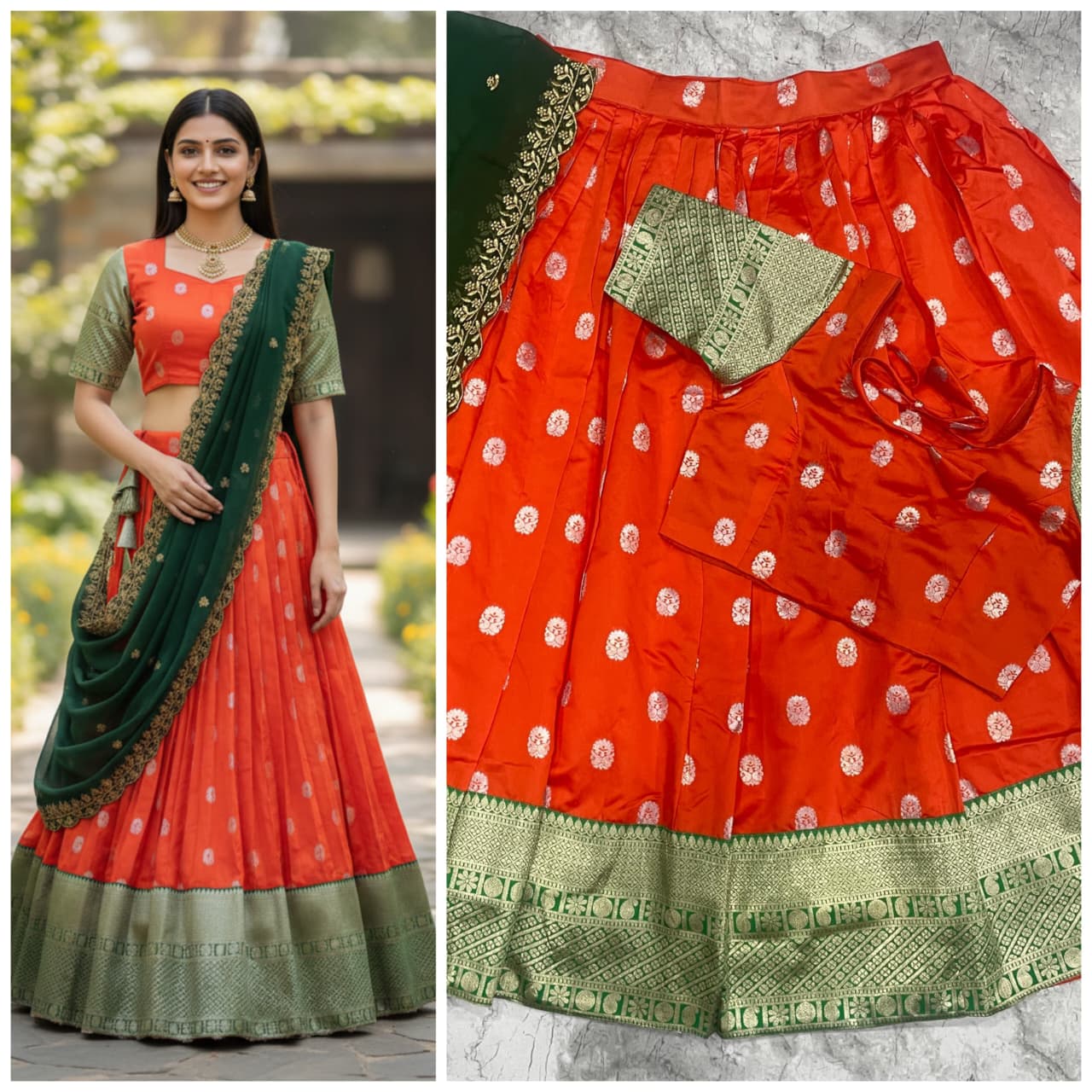 South Style Kanjivaram Silk Lehenga