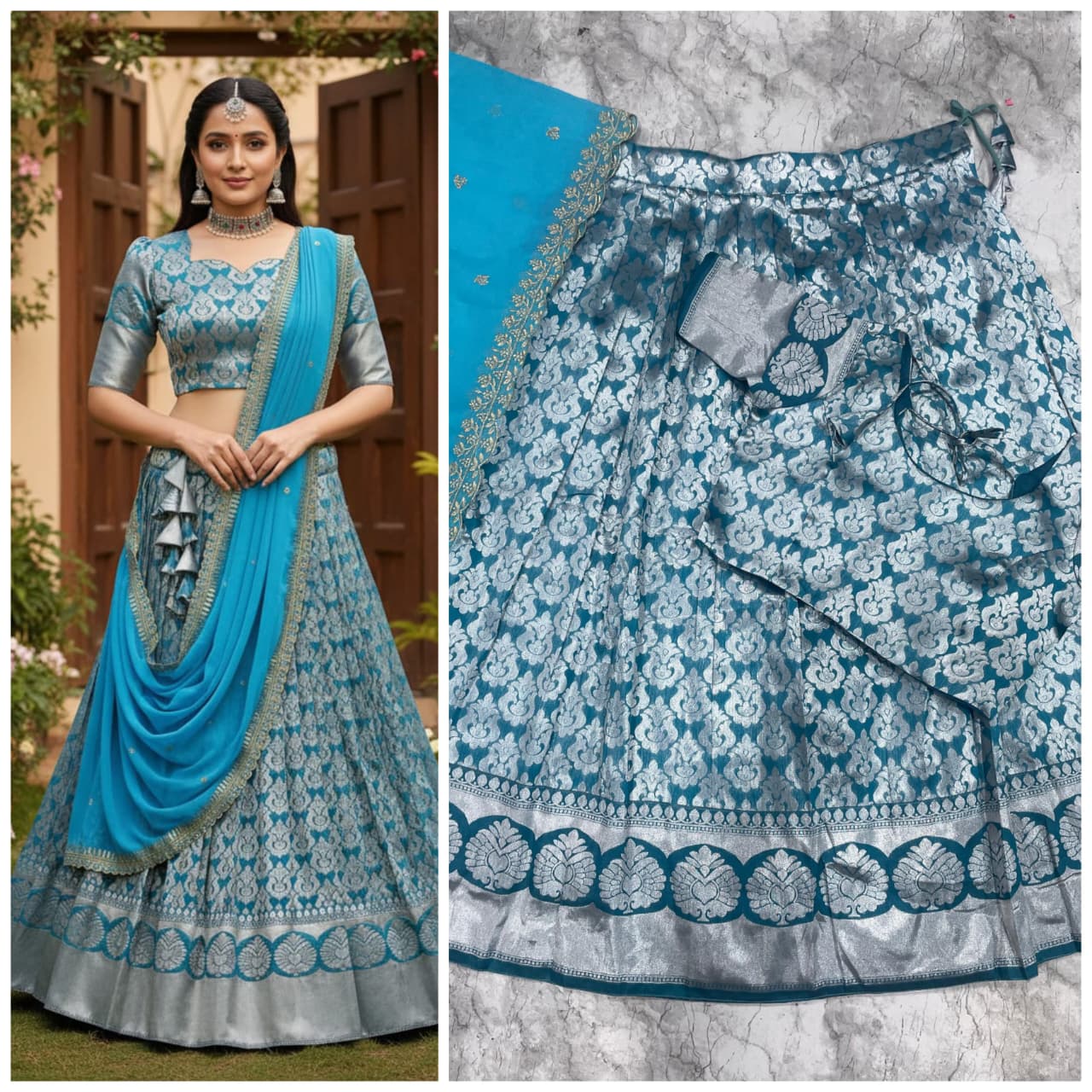 South Style Kanjivaram Silk Lehenga
