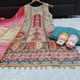 Rainbow Chinon Silk Pakistani Suit