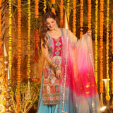 Rainbow Chinon Silk Pakistani Suit