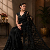 Black Bollywood Sequence Saree