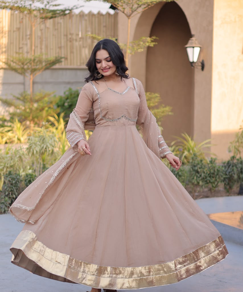 Classic Crunchy Anarkali Gown
