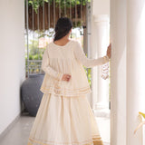 Festive Kora Cotton Lehenga Set